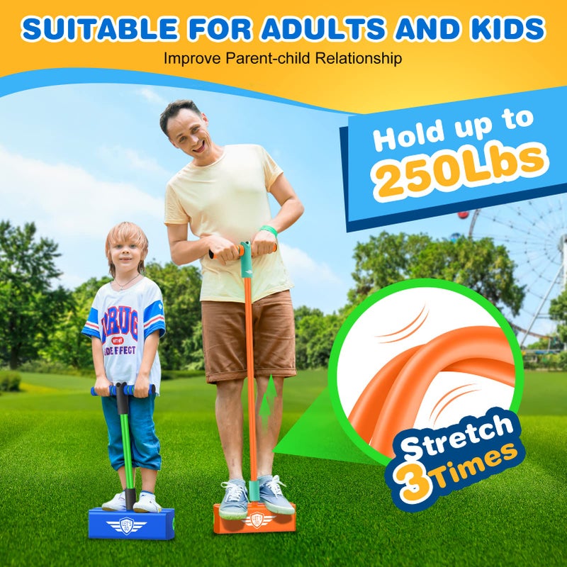 CUUGO LET'S GO! CG Toys for 3-12 Year Old Boys Girls, Foam Pogo Jumper for Kids Outdoor Toys Gifts for 3-12 Year Old Boys Pogo Stick for Kids Age 7 and Up Xmas Birthday Party Gifts Stocking Stuffersï¼ˆGreen Blueï¼‰ - Image 4